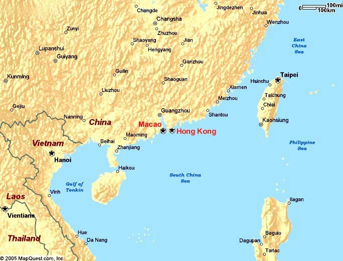 Makau Hongkong Haritası